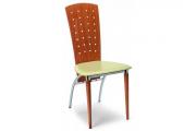 Jídelní židle Vivien, chrom/třešeň/kůže, 995 Kč (původní cena 1 910 Kč)