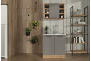 Kuchyňská skříňka Satio kitchen, š 80 x hl 60, dub artisan/šedá, cena bez dřezu 3 290 Kč